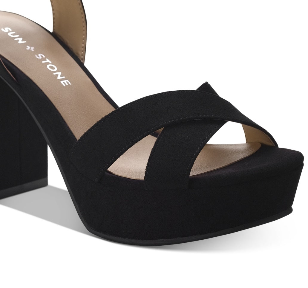 Sun + Stone Women's Lillah Dress Sandals Black Size 7 M