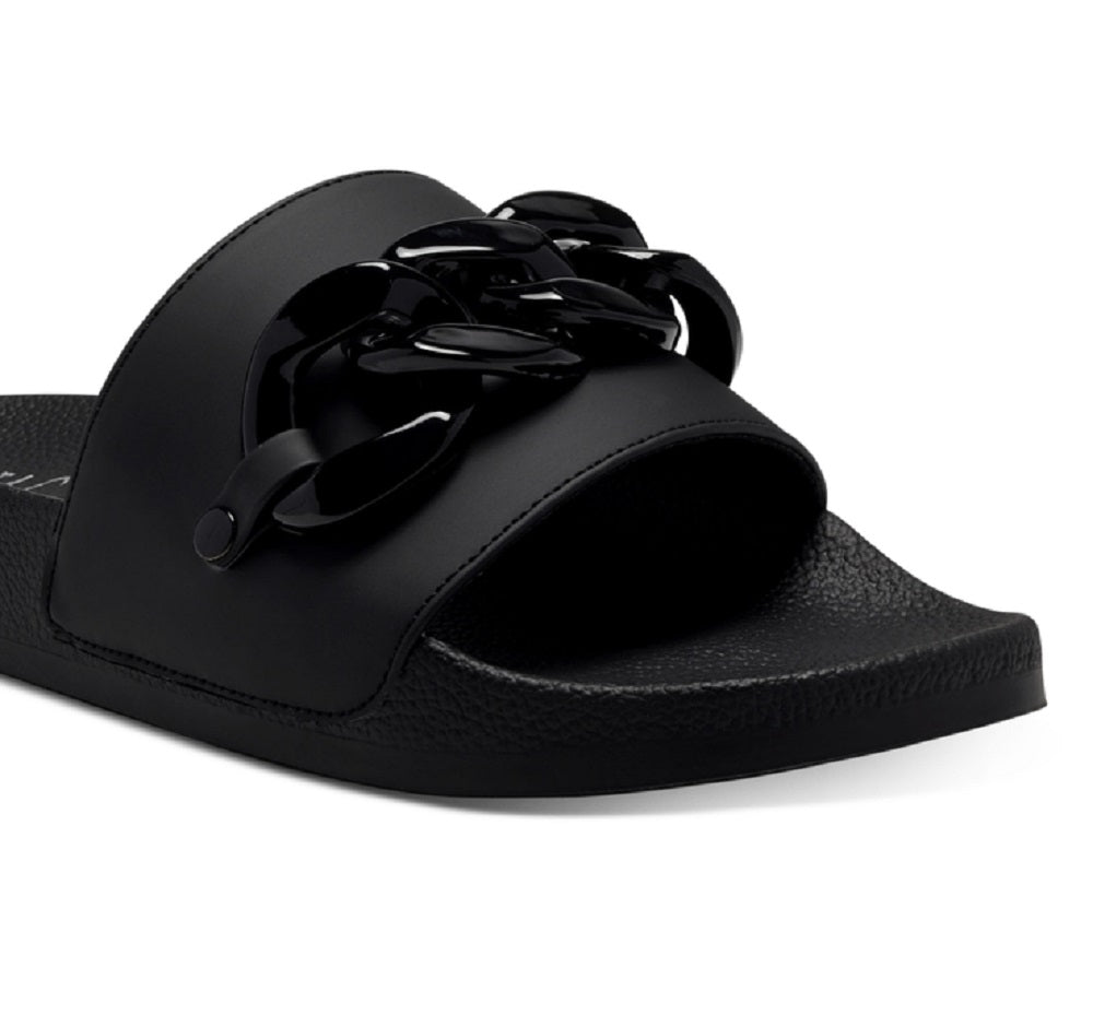 INC International Concepts Women's Peymin Pool Slides Shoes Black Size 8 M