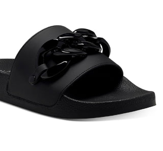 INC International Concepts Women's Peymin Pool Slides Shoes Black Size 8 M