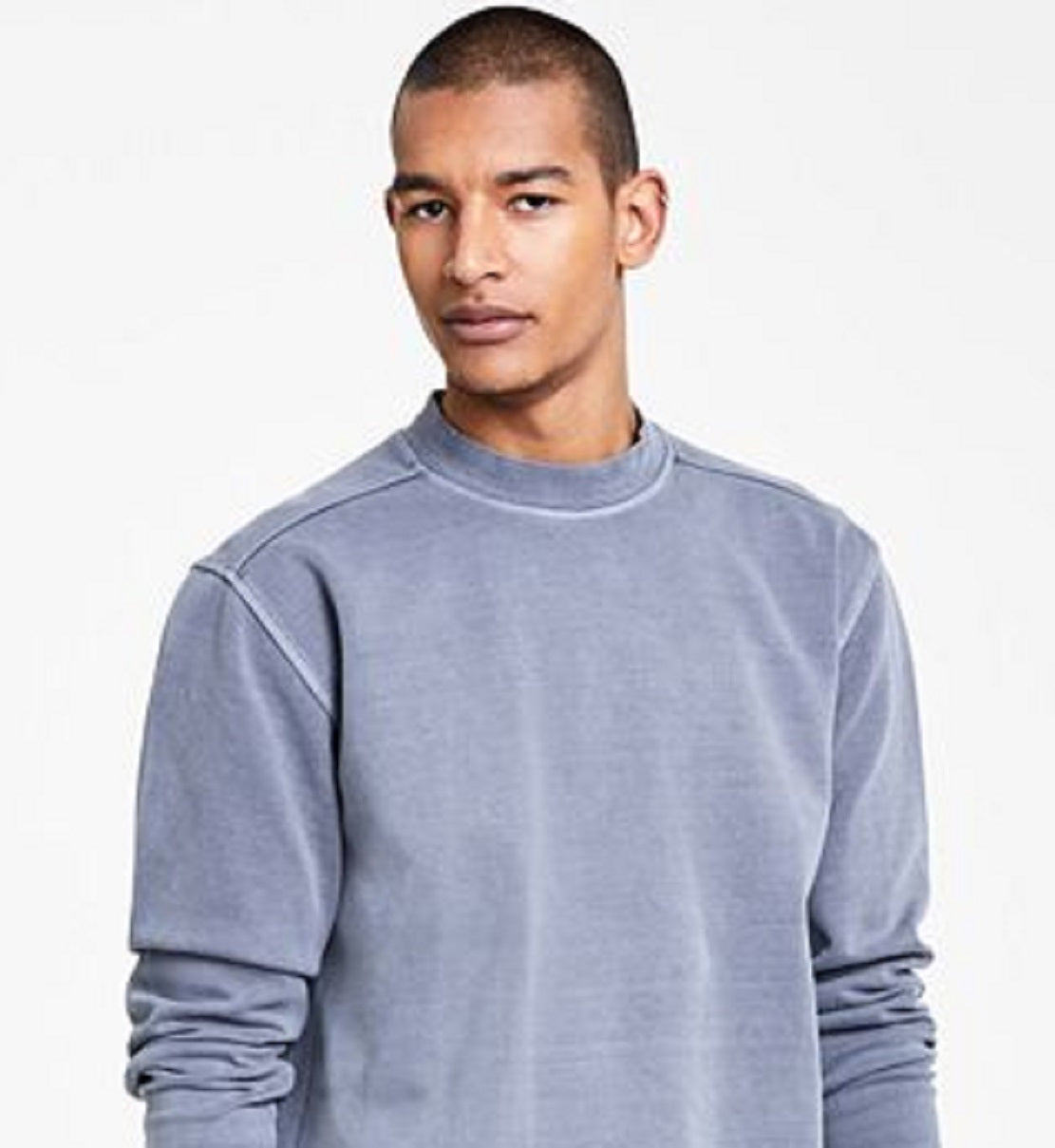 INC International Concepts Men's Regular Fit Garment Dyed Mock Neck Sweatshirt Gray Size X-Large