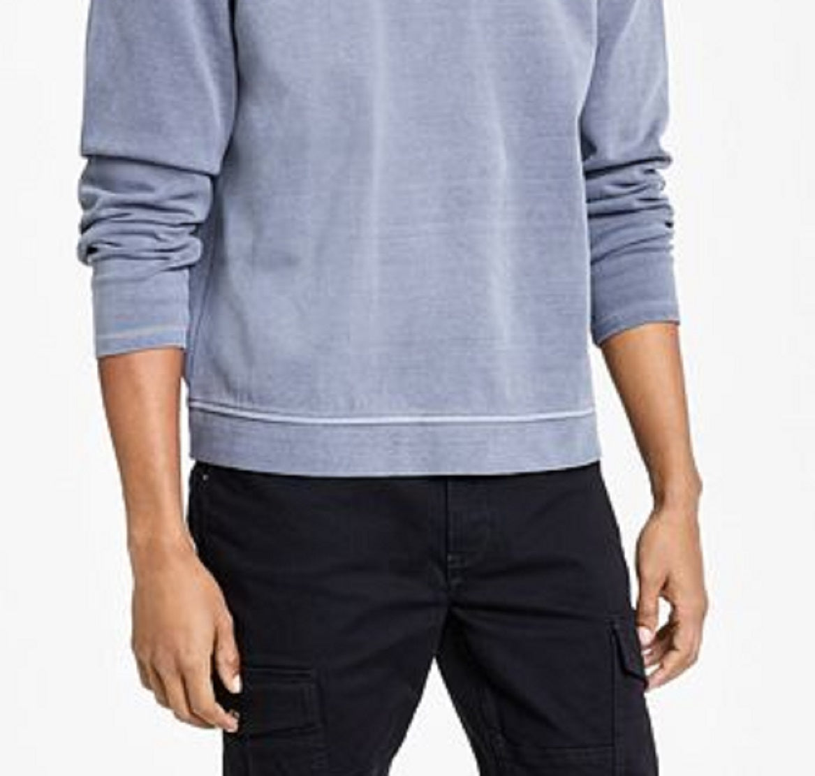 INC International Concepts Men's Regular Fit Garment Dyed Mock Neck Sweatshirt Gray Size X-Large