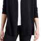 Karen Scott Women's Pointelle Open Cardigan Black Size Large