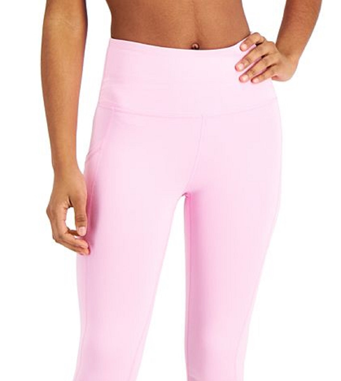 ID Ideology Women's Compression High Waist Side Pocket 7/8 Length Leggings Pink Size X-Small