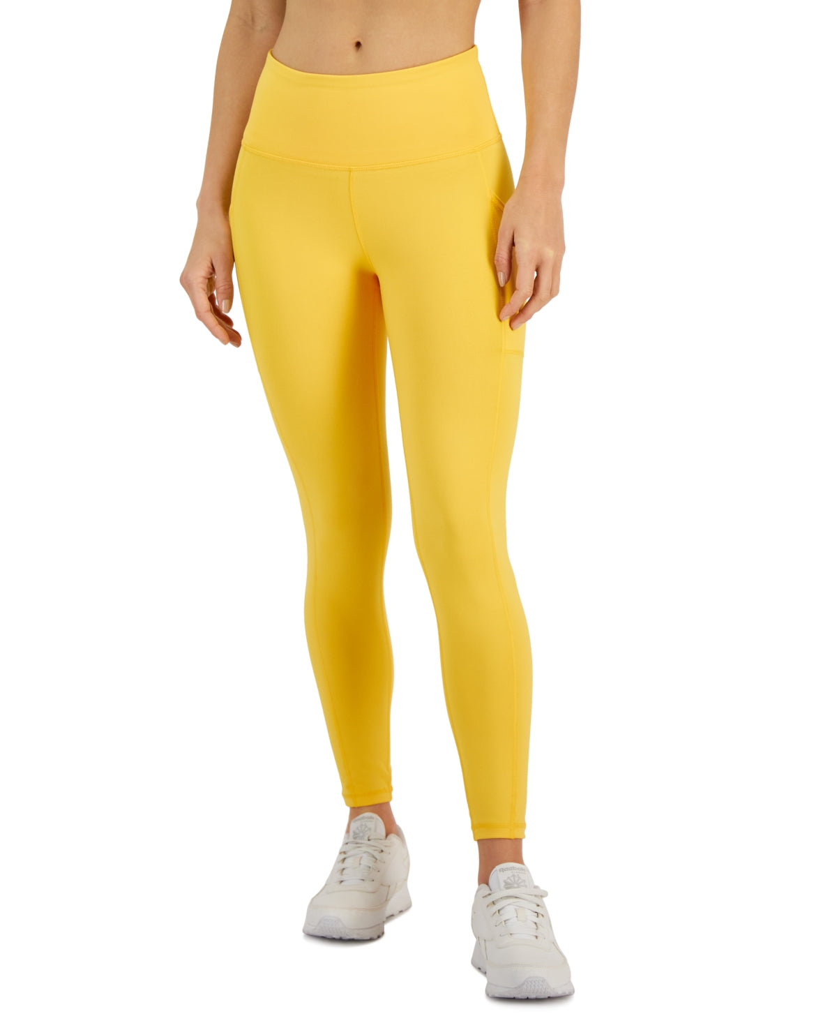 ID Ideology Women's Compression High Waist Side Pocket 7/8 Length Leggings Yellow Size X-Small