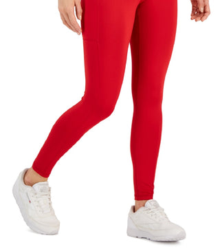 ID Ideology Women's Compression High Waist Side Pocket 7/8 Length Leggings Red Size Large
