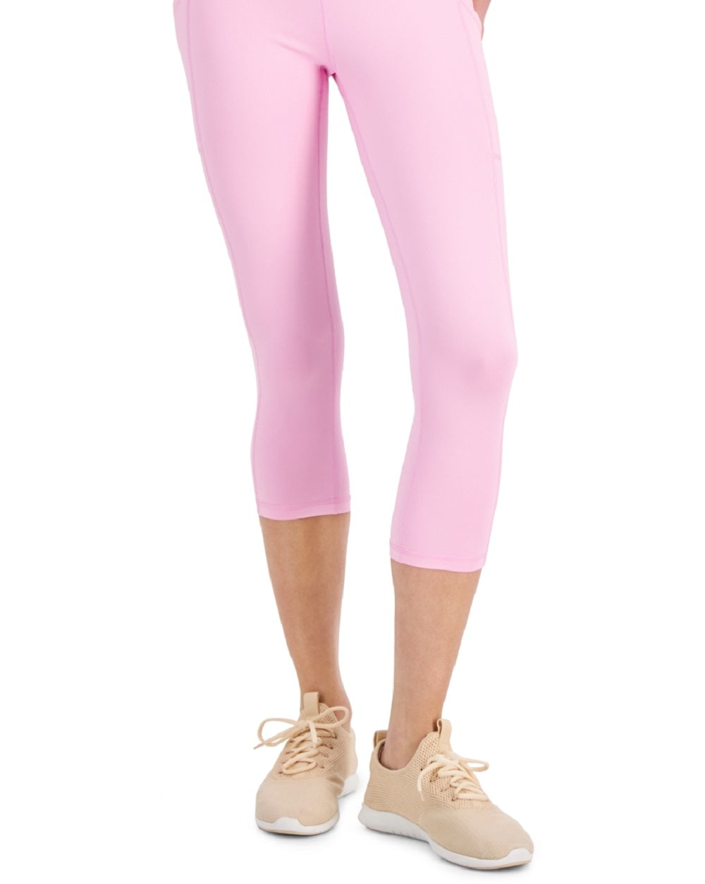 ID Ideology Women's Compression High Rise Side Pocket Cropped Leggings Pink Size X-Large