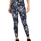 ID Ideology Women's Compression Floral Print Side Pocket 7/8 Leggings Black Size Medium