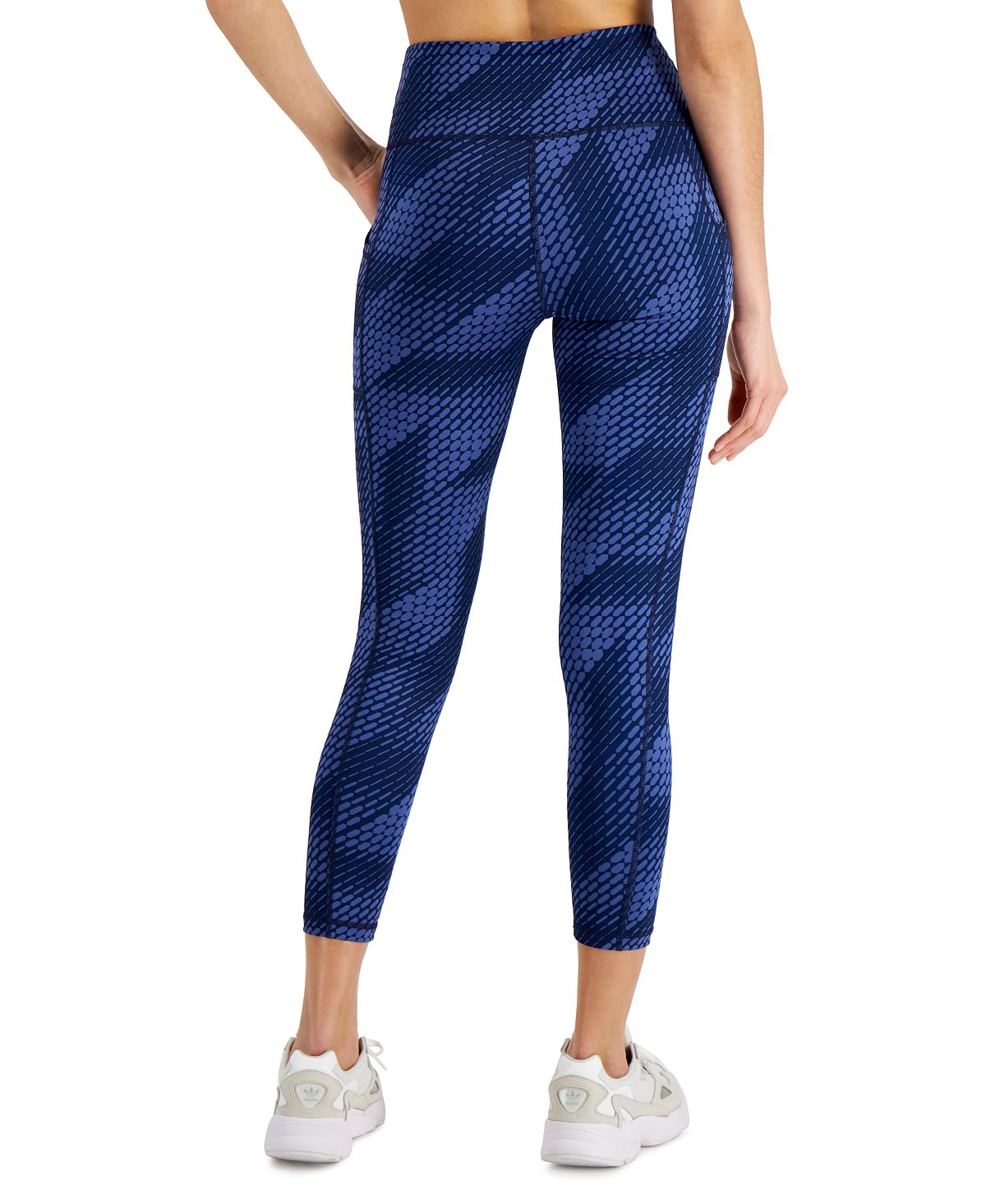 ID Ideology Women's Compression Geometric Side Pocket 7/8 Leggings Blue Size X-Large