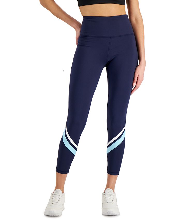 ID Ideology Women's Compression Colorblocked Side Pocket 7/8 Leggings Blue Size Small