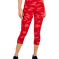 ID Ideology Women's Compression Camo Print Capri Leggings Red Size Medium