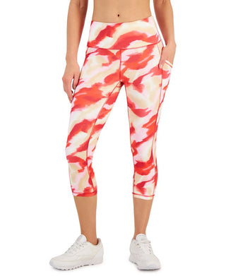 ID Ideology Women's Compression Side Pocket Cropped Leggings Red