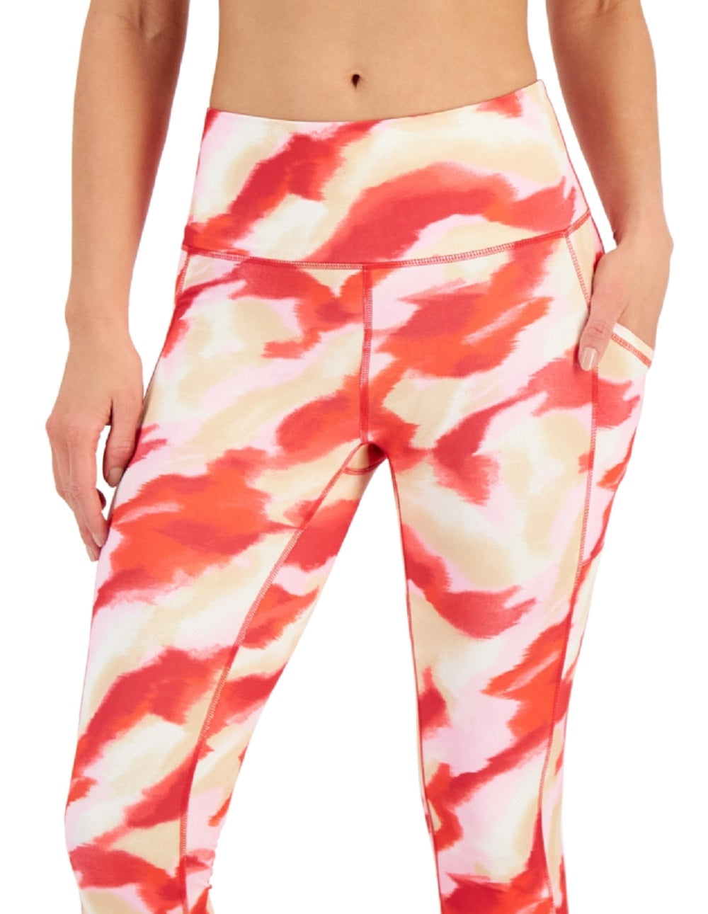 ID Ideology Women's Compression Side Pocket Cropped Leggings Red
