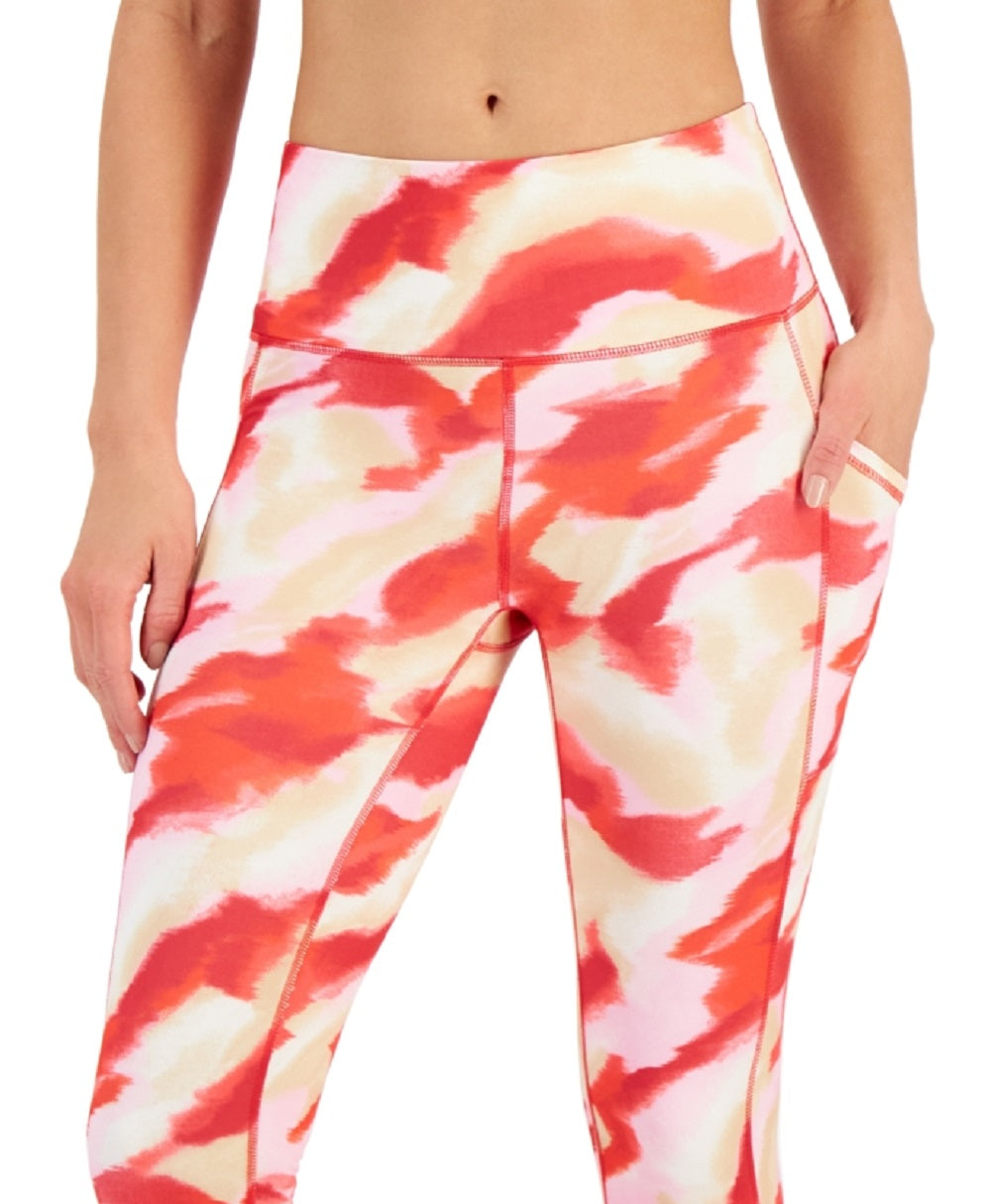 ID Ideology Women's Compression Side Pocket Cropped Leggings Red