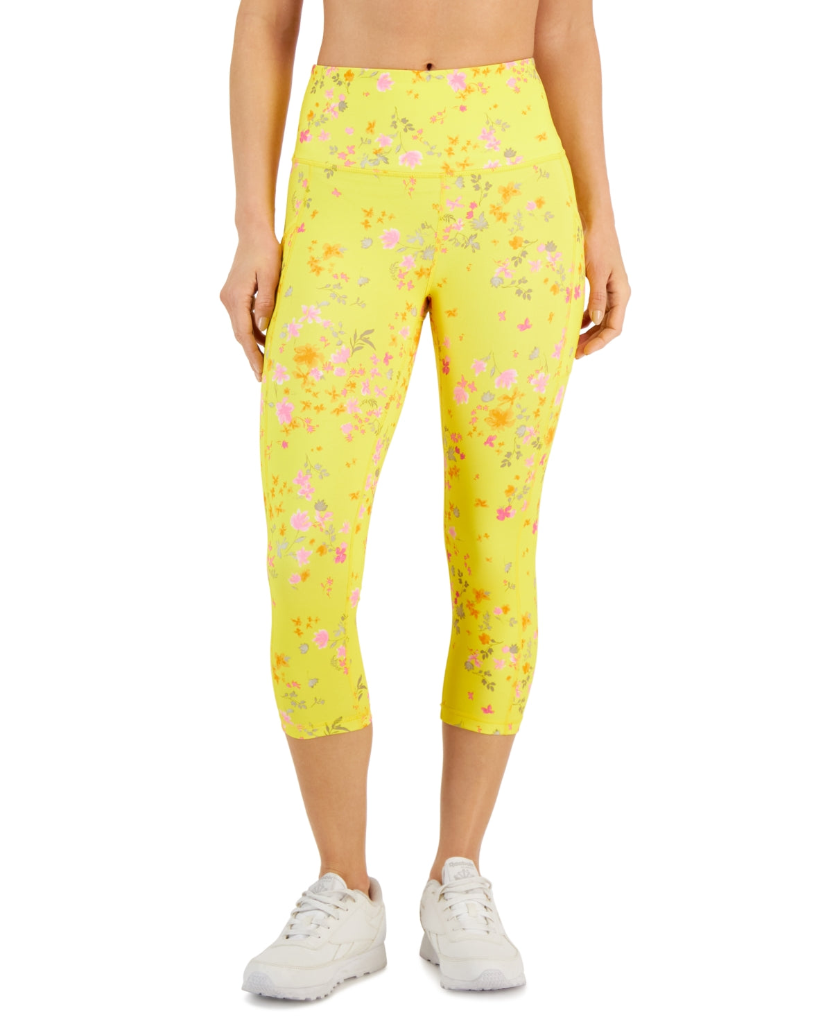 ID Ideology Women's Compression Active Cropped Leggings Yellow Size X -Small