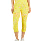 ID Ideology Women's Compression Active Cropped Leggings Yellow Size Medium