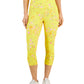 ID Ideology Women's Compression Active Cropped Leggings Yellow Size Large