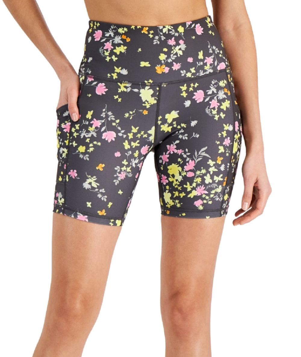 ID Ideology Women's Printed Biker Shorts Gray