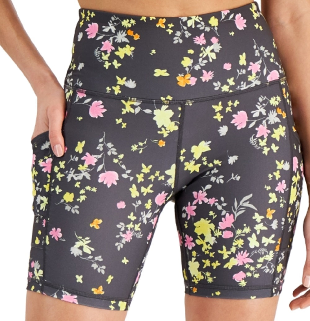 ID Ideology Women's Printed Biker Shorts Gray