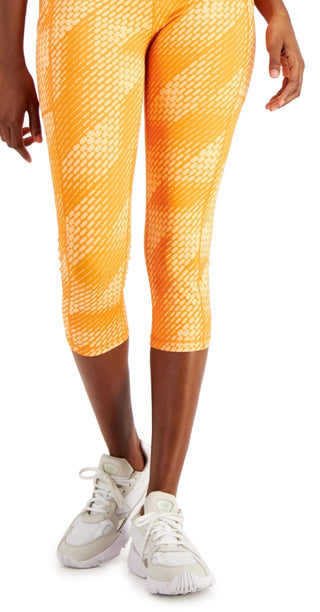 ID Ideology Women's Compression Side Pocket Cropped Leggings Orange Size Large