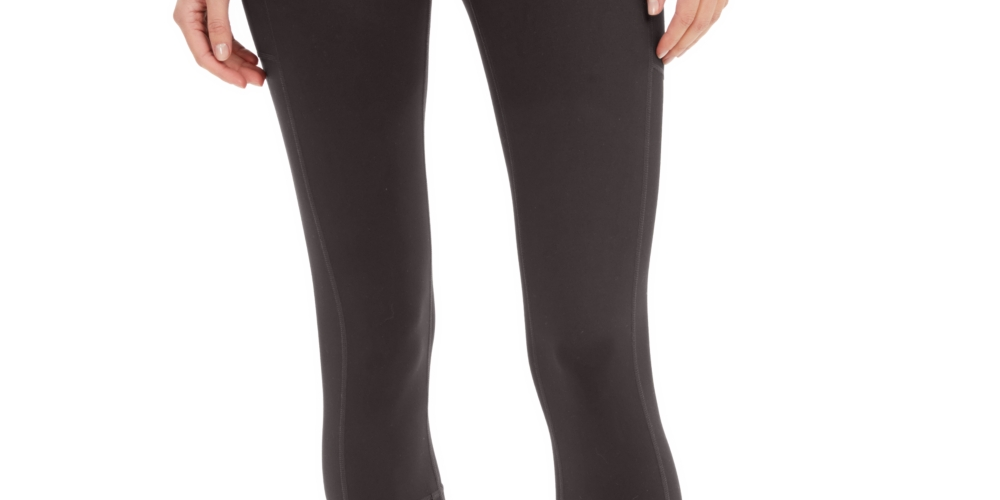 ID Ideology Women's Compression High Rise Side Pocket Cropped Leggings Gray Size Petite M