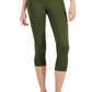 ID Ideology Women's Compression High Rise Side Pocket Cropped Leggings Green Size Petite Medium