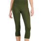 ID Ideology Women's Compression High Rise Side Pocket Cropped Leggings Green Size Petite Medium