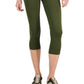 ID Ideology Women's Compression High Rise Side Pocket Cropped Leggings Green Size Petite Medium
