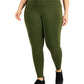 ID Ideology Women's Compression High Waist Side Pocket 7/8 Length Leggings Green Size 2X