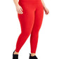 ID Ideology Women's Compression High Waist Side Pocket 7/8 Length Leggings Red