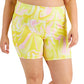 ID Ideology Women's Whirl Printed Bike Shorts Yellow Size 2X