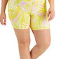 ID Ideology Women's Whirl Printed Bike Shorts Yellow Size 2X