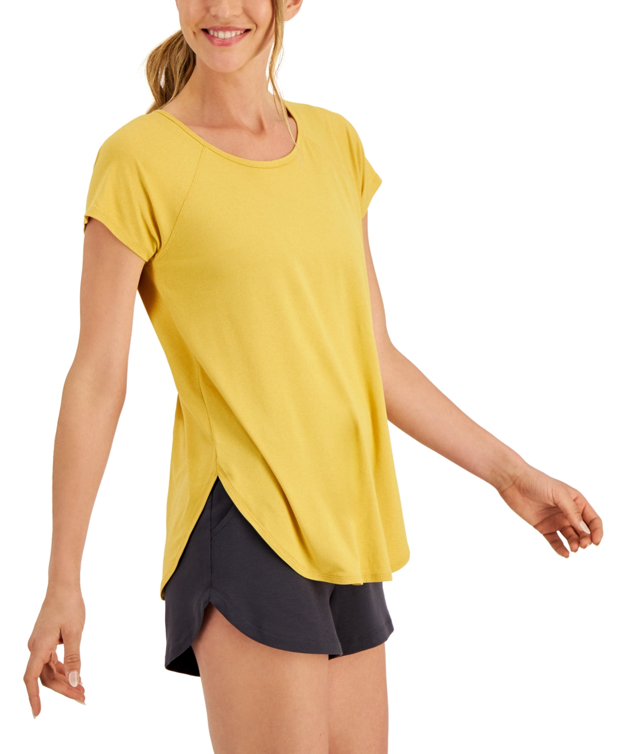 ID Ideology Women's Essentials Sweat Set T Shirt Yellow Size Small