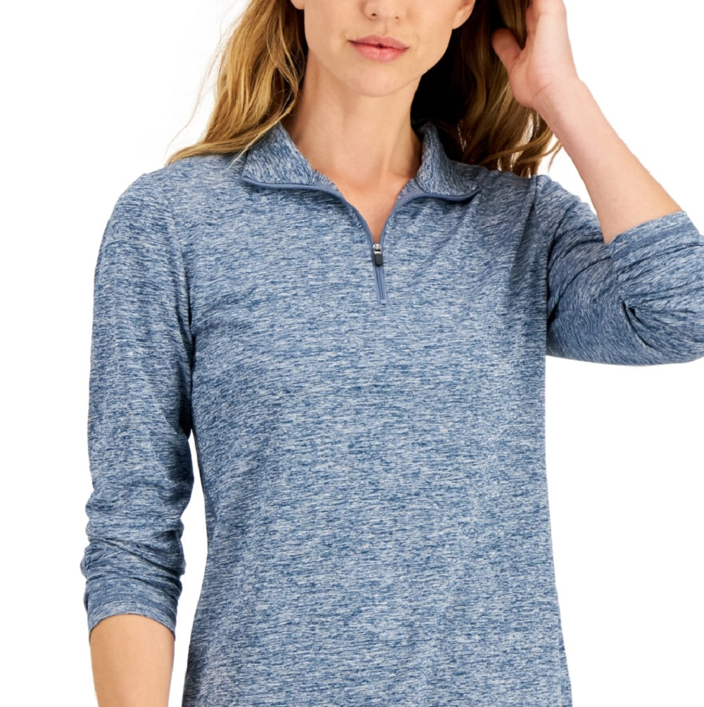 ID Ideology Women's Essentials Quarter Zip Top Blue Size Large