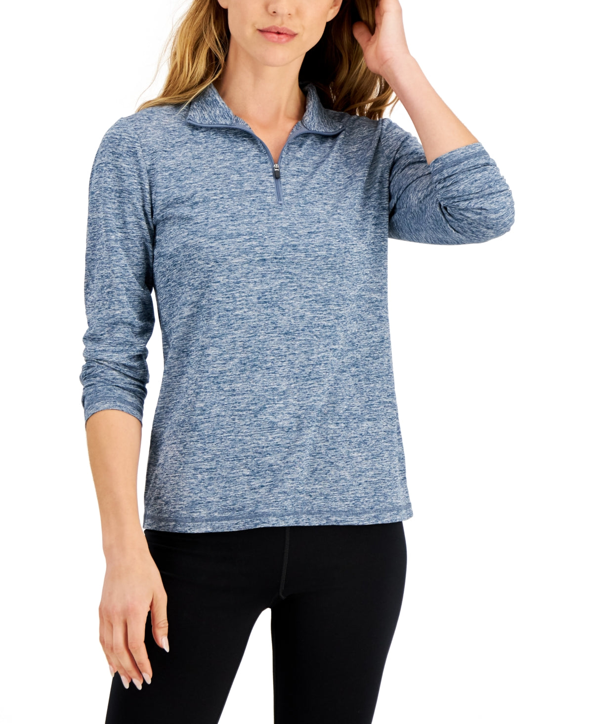 ID Ideology Women's Essentials Quarter Zip Top Blue Size Large