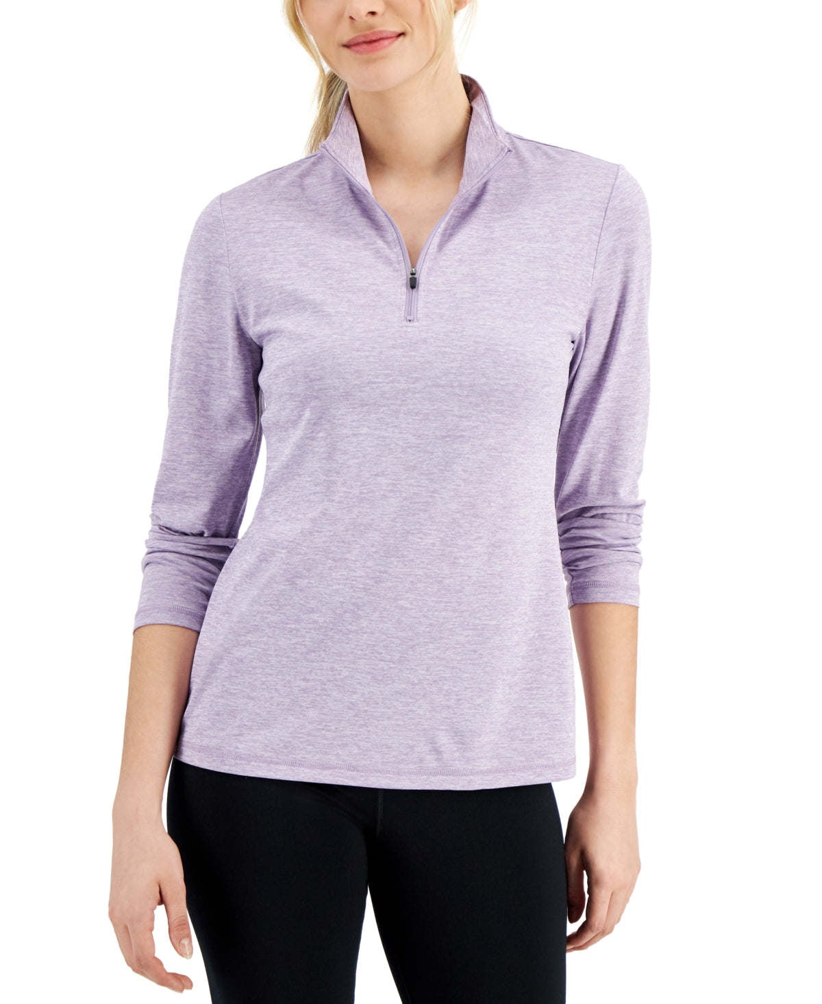 ID Ideology Women's Essentials Quarter Zip Top Purple Size XX-Large