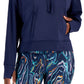 ID Ideology Women's Relaxed Solid Techy Hoodie Blue Size Medium