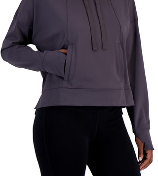 ID Ideology Women's Relaxed Solid Techy Hoodie Gray Size XX-Large