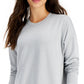 ID Ideology Women's Crewneck Slit Side Top Gray Size Large