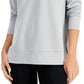 ID Ideology Women's Crewneck Slit Side Top Gray Size Large