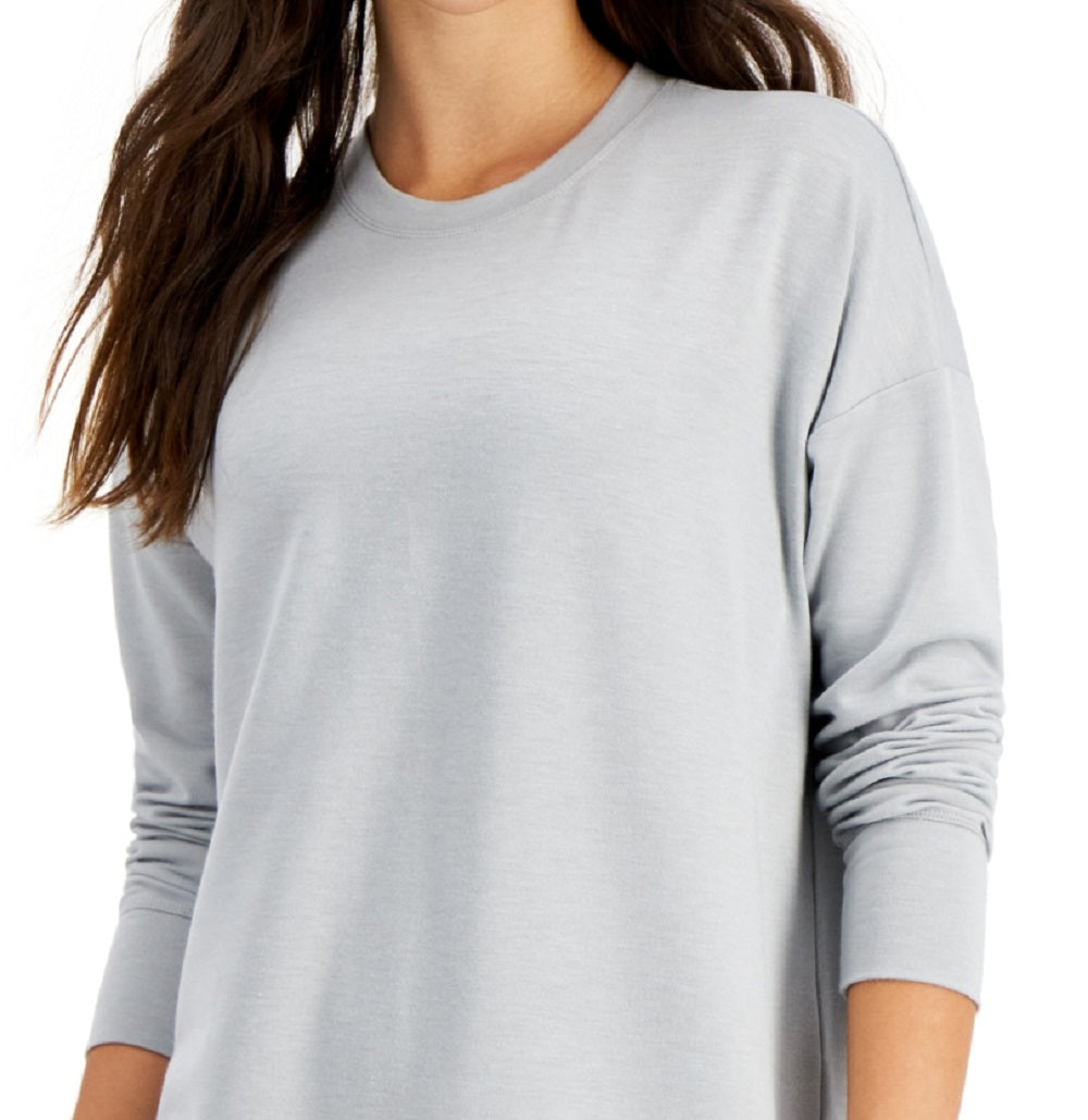 ID Ideology Women's Crewneck Slit Side Top Gray Size XX-Large