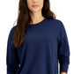 ID Ideology Women's Crewneck Slit Side Top Blue Size Small