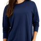 ID Ideology Women's Crewneck Slit Side Top Blue Size Medium