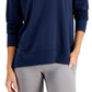 ID Ideology Women's Crewneck Slit Side Top Blue Size Large