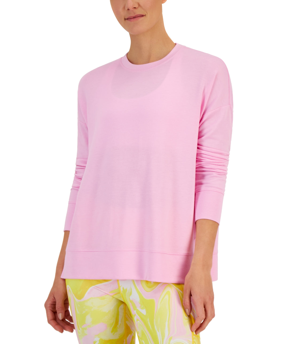 ID Ideology Women's Active Solid Crewneck Top Pink Size XX-Large