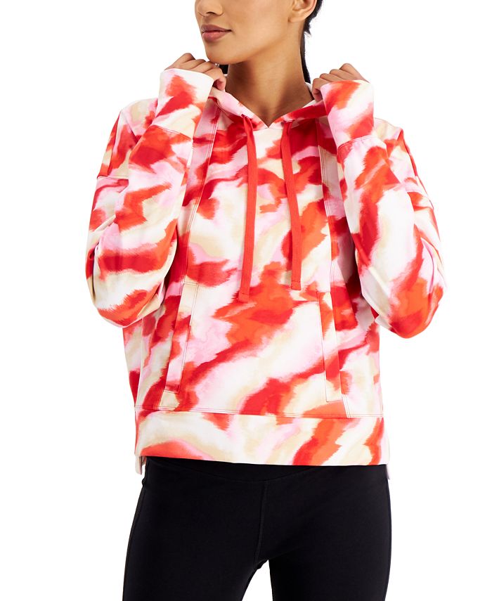 ID Ideology Women's Relaxed Twist Tech Printed Hoodie Red Size XX-Large