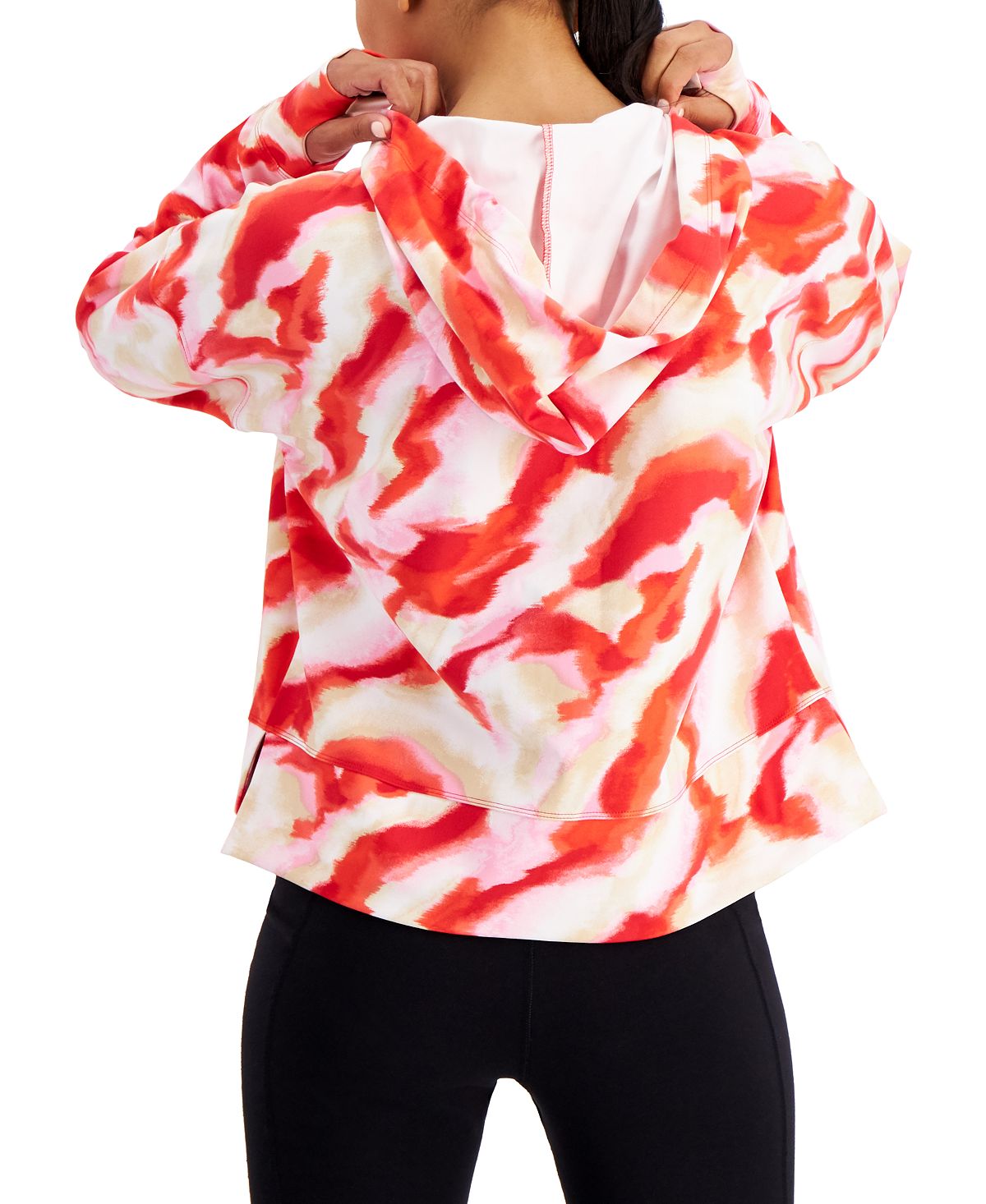 ID Ideology Women's Relaxed Twist Tech Printed Hoodie Red Size XX-Large