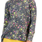 ID Ideology Women's Active Pansy Print Side Slit Relaxed Crewneck Sweatshirt Yellow Size X-Small