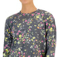 ID Ideology Women's Active Pansy Print Side Slit Relaxed Crewneck Sweatshirt Yellow Size X-Small