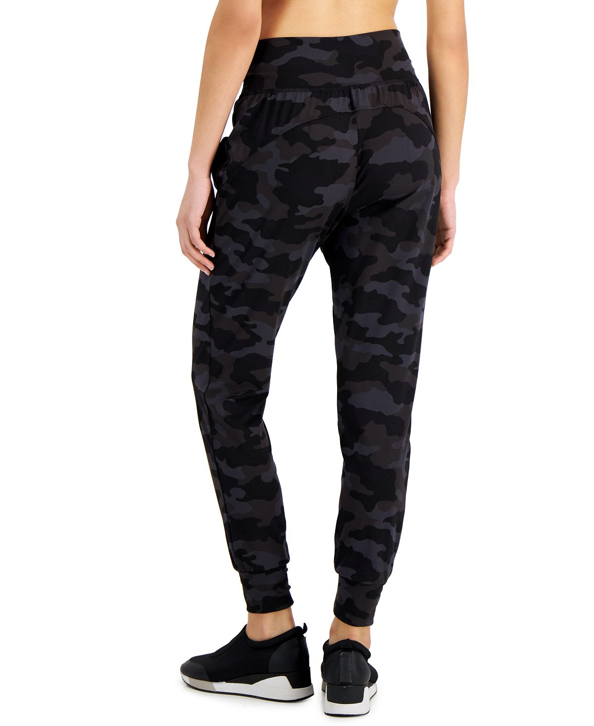 ID Ideology Women's Relaxed Camo Print Joggers Black Size Medium