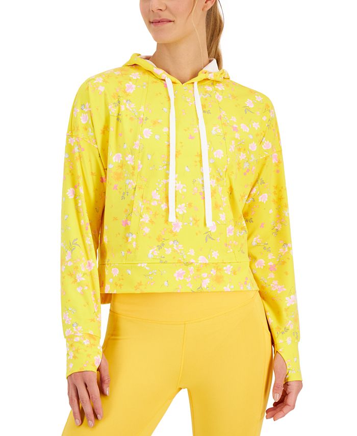 ID Ideology Women's Relaxed Pansy Techy Hoodie Yellow Size XX-Large